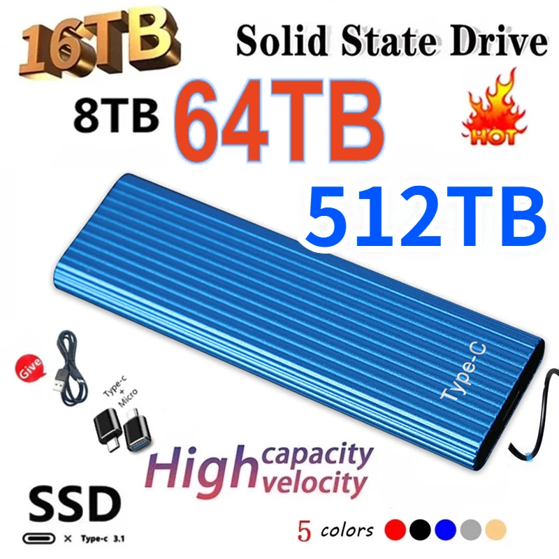 Portable SSD External Solid State Drive 1TB 2TB 4TB Hard Drive M.2 Type-C USB 3.1 HDD 8TB Mobile Hard Disk For Laptop/Smartphone
Portable SSD External Solid State Drive 1TB 2TB 4TB Hard Drive M.2 Type-C USB 3.1 HDD 8TB Mobile Hard Disk For Laptop/Smartphone