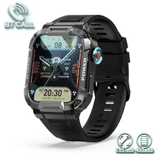 2023 MK66 Rugged and Durable Mens Sports and Fitness Smart Watch IP68 Waterproof BT Call Big Battery Music Playing Smart Watch