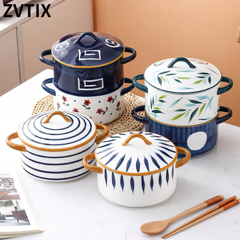 Белая синяя керамическая кастрюля для супа 1/1. 8l Tureen с крышкой кухонная утварь термосмесь контейнеры для приготовления пищи
Белая синяя керамическая кастрюля для супа 1/1. 8l Tureen с крышкой кухонная утварь термосмесь контейнеры для приготовления пищи