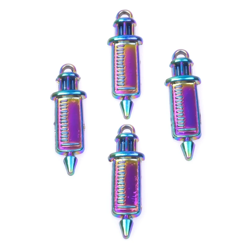 10pcs/Lot Cool Rainbow Color Tool Pendants Medical Tool Syringe Needle Gauge Alloy Charms Colgantes For Bisutería Making Earring
10pcs/Lot Cool Rainbow Color Tool Pendants Medical Tool Syringe Needle Gauge Alloy Charms Colgantes For Bisutería Making Earring