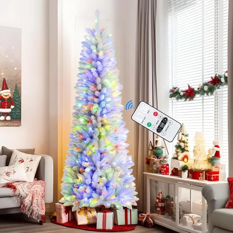 SHareconn 7.5ft Prelit Artificial Hinged Pencil Christmas Tree, Pre-Lit Warm White & Multi-Color Lights with Remote Control,
SHareconn 7.5ft Prelit Artificial Hinged Pencil Christmas Tree, Pre-Lit Warm White & Multi-Color Lights with Remote Control,