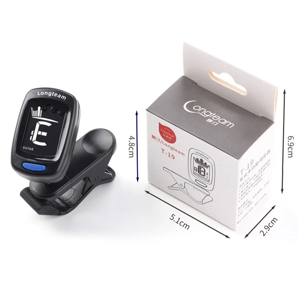 T-19 Colorful Clip-On Guitar Tuner For Acoustic Guitar Bass Ukulele With Battery 360 DegreeRotate With 5 Tuning Model
T-19 Colorful Clip-On Guitar Tuner For Acoustic Guitar Bass Ukulele With Battery 360 DegreeRotate With 5 Tuning Model