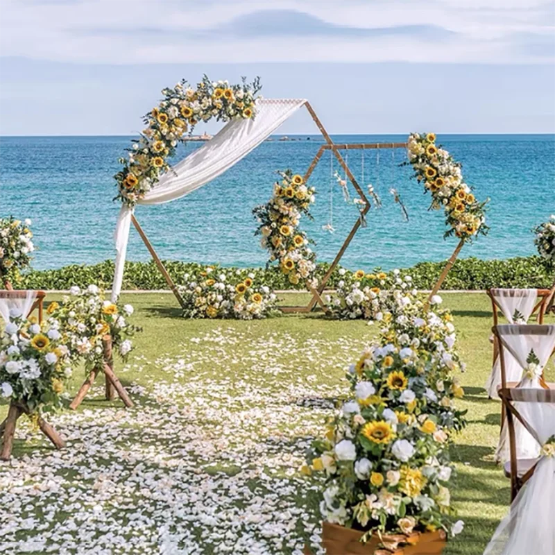 2M Wedding Props Hexagonal Arch White Gold Iron Arch Shelf Wedding Backdrop Decor Party Stage Flower Stand Wrought Diamond Arche
2M Wedding Props Hexagonal Arch White Gold Iron Arch Shelf Wedding Backdrop Decor Party Stage Flower Stand Wrought Diamond Arche