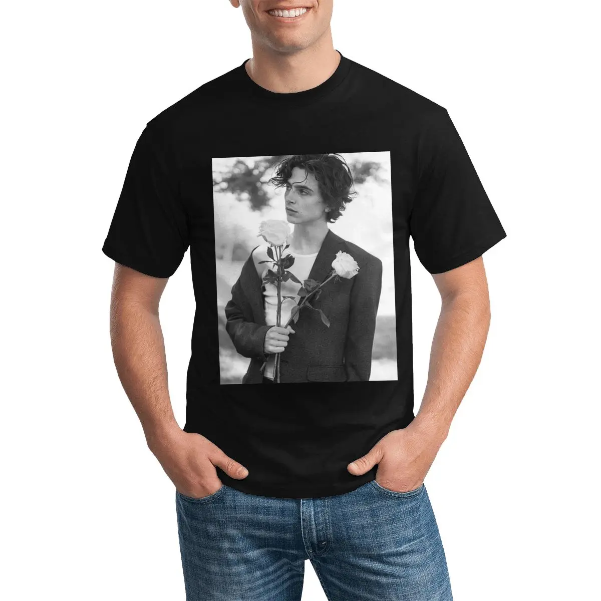 Timothee Chalamet T-Shirts White Rose Romance Trending 100% Cotton T-Shirt Short Sleeve Printed Pattern Clothes Men Tees Gift
Timothee Chalamet T-Shirts White Rose Romance Trending 100% Cotton T-Shirt Short Sleeve Printed Pattern Clothes Men Tees Gift