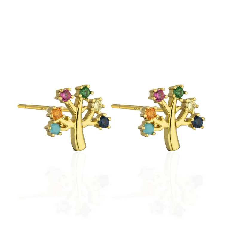Fashion Colored Zircon Classic Simple Fortune Tree Stud Earrings for Women Man Gold Stud Earrings Party Jewelry Gift
Fashion Colored Zircon Classic Simple Fortune Tree Stud Earrings for Women Man Gold Stud Earrings Party Jewelry Gift