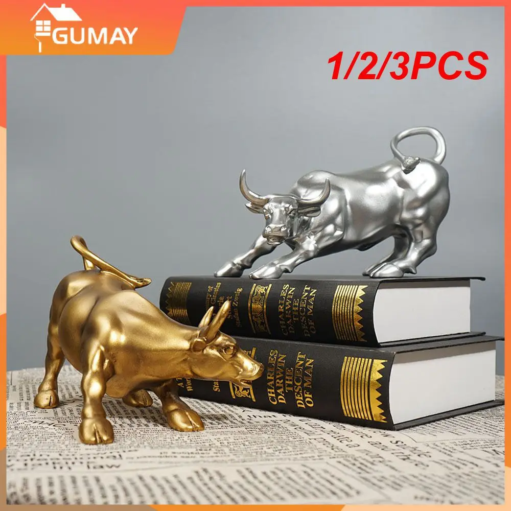 

1/2/3PCS Brass Bull Wall Street Cattle Sculpture Copper Mascot Gift Statue Exquisite Office Decoration Crafts Ornament Cow Busi