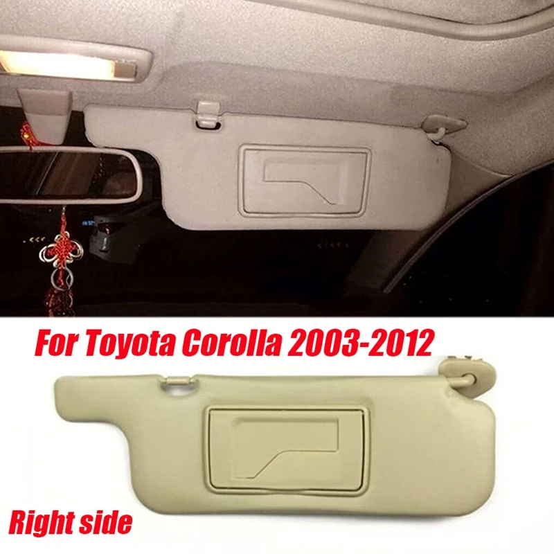 Внутренний солнцезащитный козырек для Toyota Corolla 2003-2012, передний ветровой козырек от солнца, солнцезащитный козырек с зеркалом, запасные части
Внутренний солнцезащитный козырек для Toyota Corolla 2003-2012, передний ветровой козырек от солнца, солнцезащитный козырек с зеркалом, запасные части