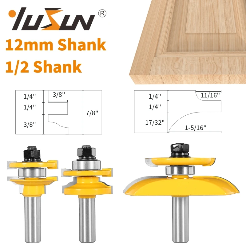 6.YUSUN 3PCS 12.7MM/12MM STILE&RAIL ASSEMBLES-ROMAN OGEE BIT ROUTER BIT WOODWORKING MILLING CUTTER FOR WOOD BIT FACE MILL
6.YUSUN 3PCS 12.7MM/12MM STILE&RAIL ASSEMBLES-ROMAN OGEE BIT ROUTER BIT WOODWORKING MILLING CUTTER FOR WOOD BIT FACE MILL