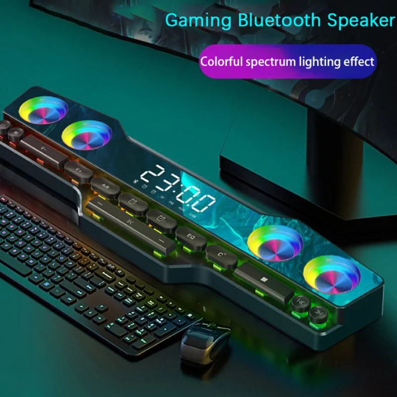 Беспроводной Bluetooth-динамик, Саундбар с USB, 3D стерео сабвуфер, AUX, FM, для дома и помещений, компьютерный динамик, мощные басы
Беспроводной Bluetooth-динамик, Саундбар с USB, 3D стерео сабвуфер, AUX, FM, для дома и помещений, компьютерный динамик, мощные басы