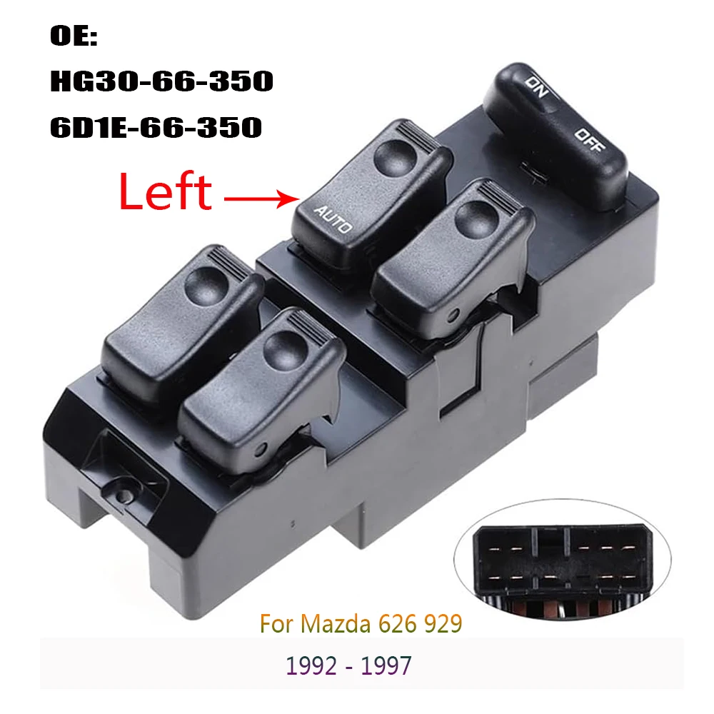 Для Mazda 626 929 1992 1993 1994 1995 1996 1997 передний левый переключатель стеклоподъемника, кнопка управления HG30-66-350, автомобильные аксессуары
Для Mazda 626 929 1992 1993 1994 1995 1996 1997 передний левый переключатель стеклоподъемника, кнопка управления HG30-66-350, автомобильные аксессуары