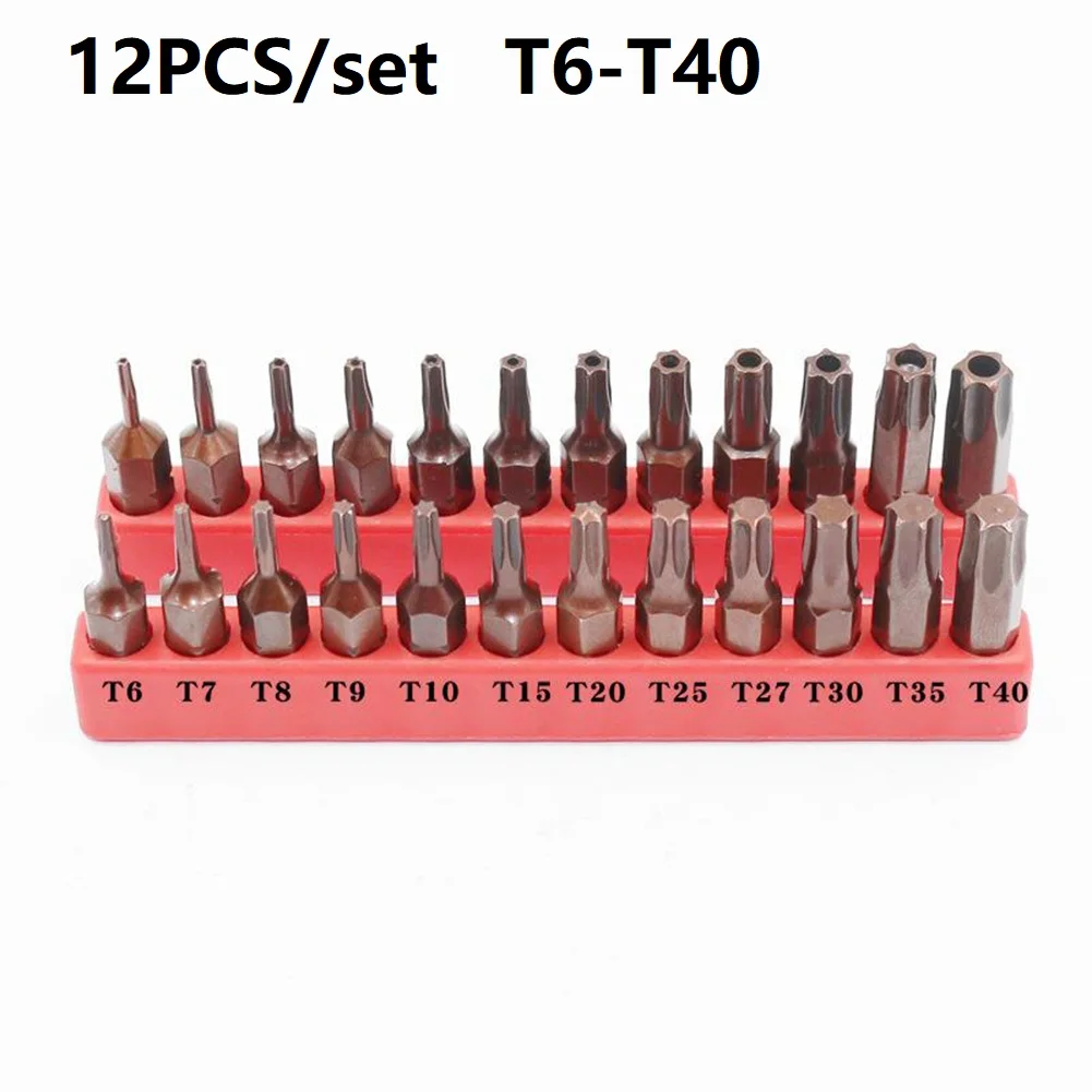 12 Pcs/lot 1/4Inch S2 Alloy Steel 25MM Long Magnetic Torx Screwdriver Bits T6-T40 For Electrical Drill Accessories
12 Pcs/lot 1/4Inch S2 Alloy Steel 25MM Long Magnetic Torx Screwdriver Bits T6-T40 For Electrical Drill Accessories