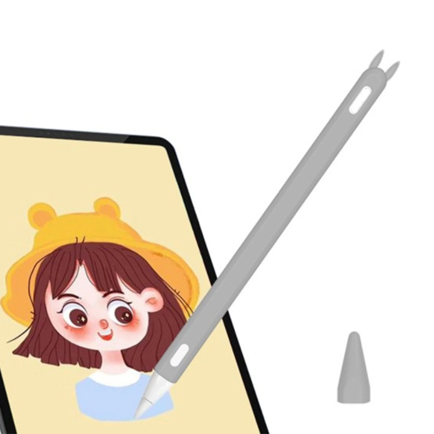 Милый силиконовый защитный чехол с кошачьими ушками чехол с наконечником защитный чехол для Apple Pencil 2 (серый)
Милый силиконовый защитный чехол с кошачьими ушками чехол с наконечником защитный чехол для Apple Pencil 2 (серый)