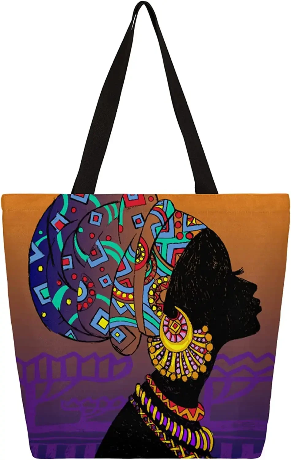 African American Girl Woman Tote Bag Large Should Bag Handbag No Zipper Canvas Bag for Gym Grocery Picnic Travel
African American Girl Woman Tote Bag Large Should Bag Handbag No Zipper Canvas Bag for Gym Grocery Picnic Travel