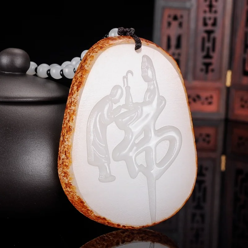 Natural Leather White Jade Hand Carved Buddha Pendant Fashion Boutique Jewelry Men's and Women's Buddha Worship Necklace Gift
Natural Leather White Jade Hand Carved Buddha Pendant Fashion Boutique Jewelry Men's and Women's Buddha Worship Necklace Gift