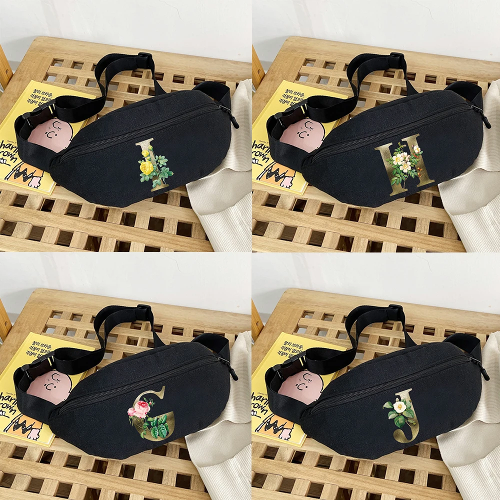 Waist Bag Canvas Fashion Fanny Pack Multifunctional Cell Phone Men 26 Letter Golden Flower Print Belt Chest Pack Gym Bags Women
Waist Bag Canvas Fashion Fanny Pack Multifunctional Cell Phone Men 26 Letter Golden Flower Print Belt Chest Pack Gym Bags Women