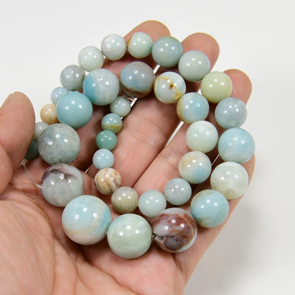 APDGG 8-18mm Natural Mix Color Blue Amazonite Smooth Round Beads Loose Beads 16" Strand Jewelry Making DIY
APDGG 8-18mm Natural Mix Color Blue Amazonite Smooth Round Beads Loose Beads 16" Strand Jewelry Making DIY