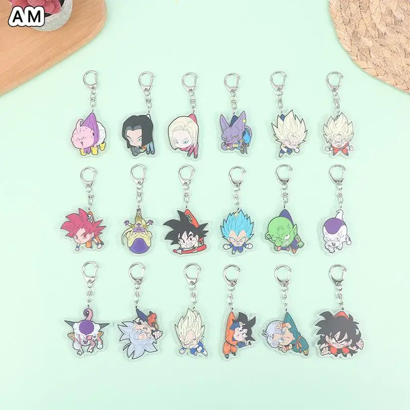 

Anime Dragonball Peripheral Acrylic Pendant Keychains Dragon Ball Son Goku Vegeta IV Beerus Trunks Buu Piccolo Keychain Gifts