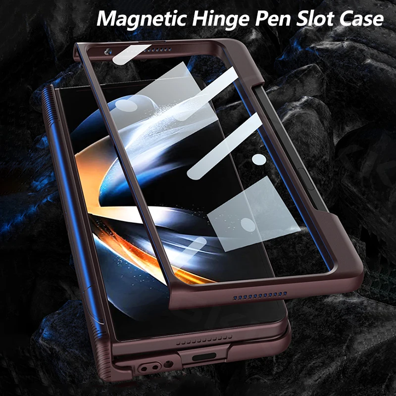 GKK For Galaxy Z Fold4 Case Magnetic Hinge 360 Full Protection Frame Side Pen Holder Hard Cover For Samsung Galaxy Z Fold 4 Case
GKK For Galaxy Z Fold4 Case Magnetic Hinge 360 Full Protection Frame Side Pen Holder Hard Cover For Samsung Galaxy Z Fold 4 Case