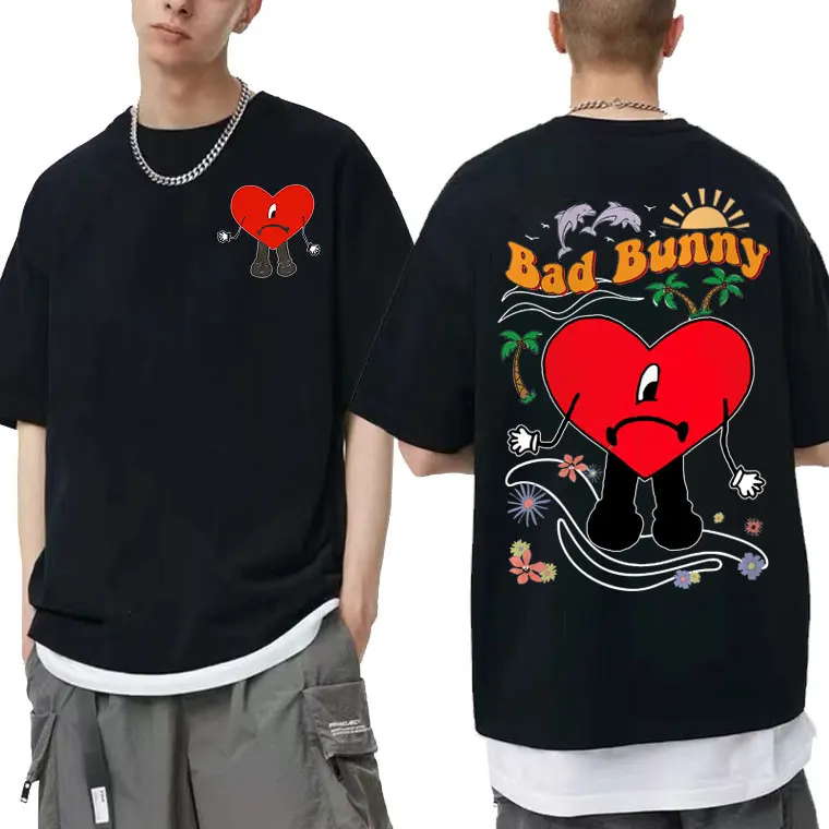 Rapper Bad Bunny UN VERANO SIN TI Double Sided Print T Shirt Men Women Cotton Short Sleeve Hip Hop Music Album Tshirt Streetwear
Rapper Bad Bunny UN VERANO SIN TI Double Sided Print T Shirt Men Women Cotton Short Sleeve Hip Hop Music Album Tshirt Streetwear