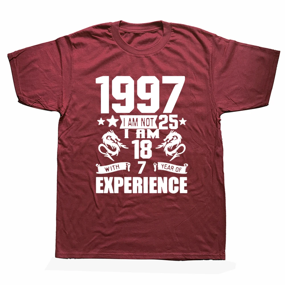 Funny Made In 1997 Birthday Gift Print Joke T-shirt 25 Years Awesome Husband Casual Short Sleeve Cotton T Shirts Men 2022
Funny Made In 1997 Birthday Gift Print Joke T-shirt 25 Years Awesome Husband Casual Short Sleeve Cotton T Shirts Men 2022