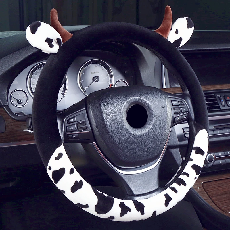 General Plush Car Steering Wheel Cover Creative Cute Cartoon Cow Car Glove Interior Accessories 38CM Wheel Cover
General Plush Car Steering Wheel Cover Creative Cute Cartoon Cow Car Glove Interior Accessories 38CM Wheel Cover