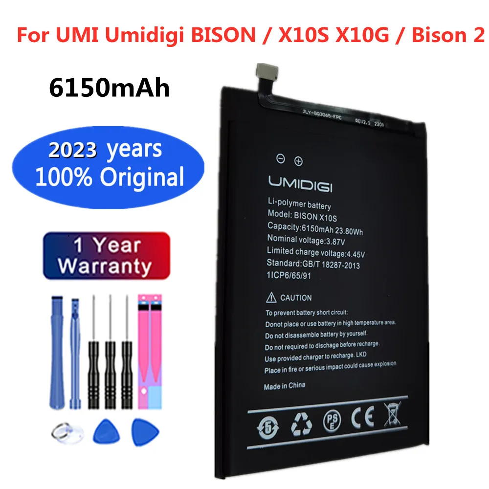 

2023 новый 100% Оригинальный аккумулятор для телефона UMI Umidigi BISON X10S X10G / Bison 2 Bison2 6150 мАч аккумулятор для телефона