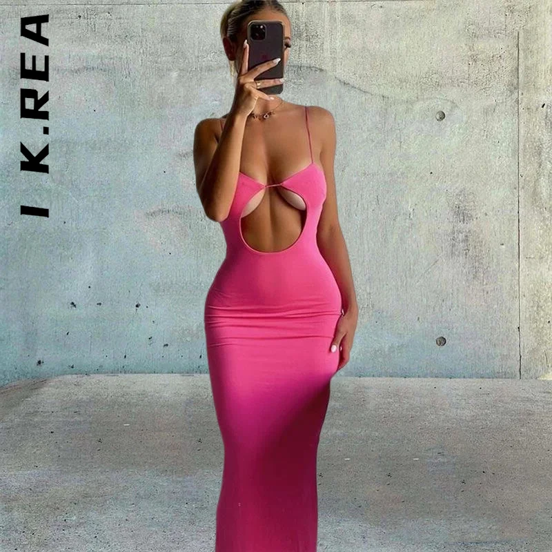 I K.Rea Women Dress Cut Out Long Dress Backless Sleeveless Spaghetti Strap Sexy Midi Bodycon Dresses Vestidos Female Clothing
I K.Rea Women Dress Cut Out Long Dress Backless Sleeveless Spaghetti Strap Sexy Midi Bodycon Dresses Vestidos Female Clothing