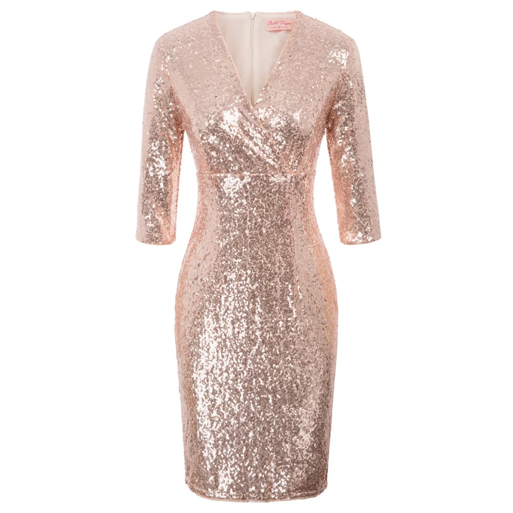 BP Dresses For Women 2023 Elegant Sparkling Sequins Cocktail Bodycon Dress 3/4 Sleeve V-Neck Hips-Wrapped Pencil Dress
BP Dresses For Women 2023 Elegant Sparkling Sequins Cocktail Bodycon Dress 3/4 Sleeve V-Neck Hips-Wrapped Pencil Dress