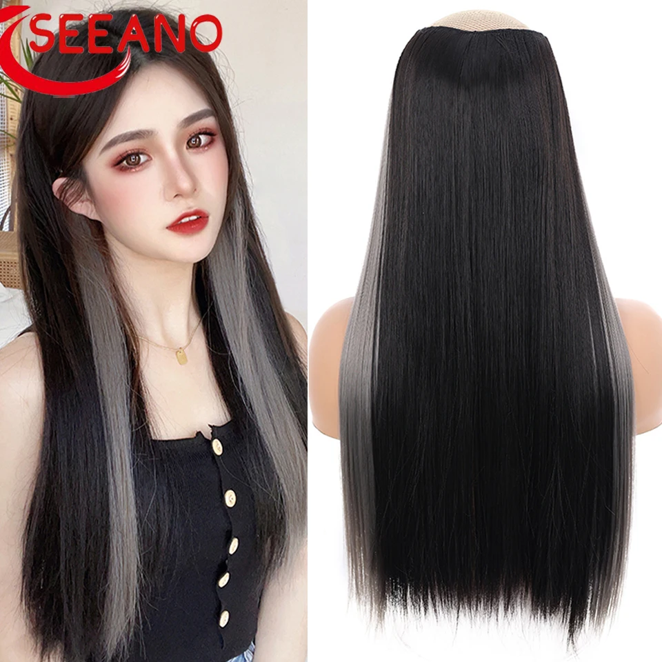 SEEANO Synthetic 4 Clip In Hair Extensions、 Heat Resistant Women's Long Straight V Shape Black Mixed Gray Blue Hair Extension
SEEANO Synthetic 4 Clip In Hair Extensions、 Heat Resistant Women's Long Straight V Shape Black Mixed Gray Blue Hair Extension
