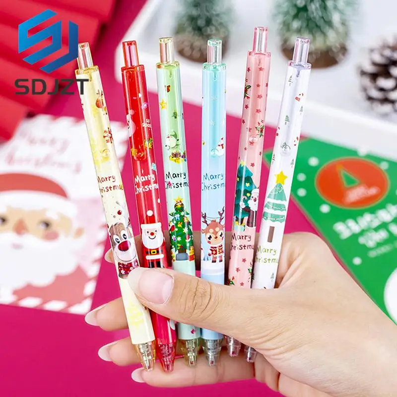 6Pcs/Set 0.5mm Christmas Kawaii Press Gel Pen Black Ink Retractable Pen For Writing School Office Stationery Xmas Supplies
6Pcs/Set 0.5mm Christmas Kawaii Press Gel Pen Black Ink Retractable Pen For Writing School Office Stationery Xmas Supplies