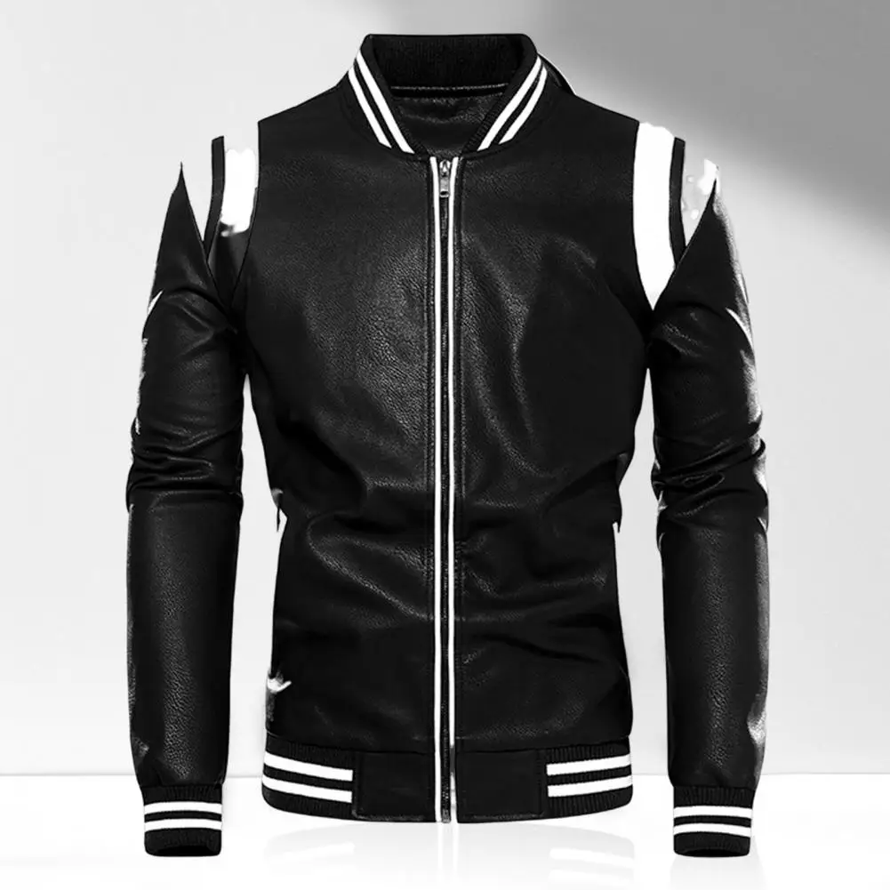 Men Jacket Color Block Stand Collar Plush Faux Leather Smooth Surface Motorcycle Jacket for Riding Male Clothing Streetwear
Men Jacket Color Block Stand Collar Plush Faux Leather Smooth Surface Motorcycle Jacket for Riding Male Clothing Streetwear