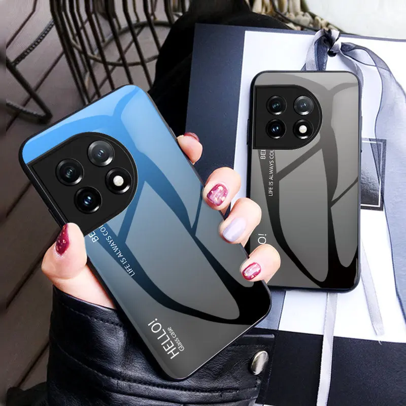 OnePlus 11 5G CPH2449 CPH2447 Case Gradient Tempered Glass Back Cover Shockproof Phone Case Soft Bumper for OnePlus 11 Oneplus11
OnePlus 11 5G CPH2449 CPH2447 Case Gradient Tempered Glass Back Cover Shockproof Phone Case Soft Bumper for OnePlus 11 Oneplus11