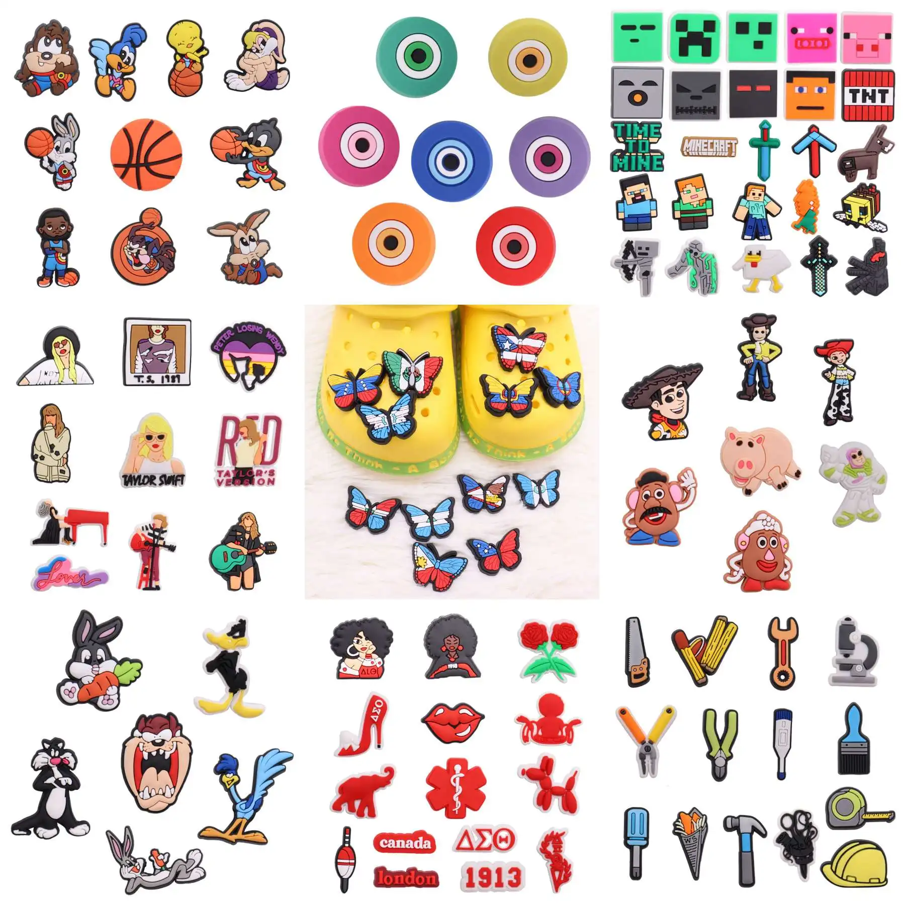 Wholesale 50pcs Popular Cartoon Kids Shoes Accessories Garden Shoe Buckle Decorations Fit Croc Jibz Charm Boys X-mas Presents
Wholesale 50pcs Popular Cartoon Kids Shoes Accessories Garden Shoe Buckle Decorations Fit Croc Jibz Charm Boys X-mas Presents