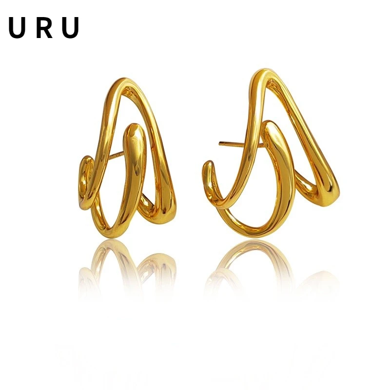 Trendy Jewelry 925 Silver Needle Metal Asymmetrical Earrings Popular Style High Quality Brass Earrings For Women Gifts
Trendy Jewelry 925 Silver Needle Metal Asymmetrical Earrings Popular Style High Quality Brass Earrings For Women Gifts