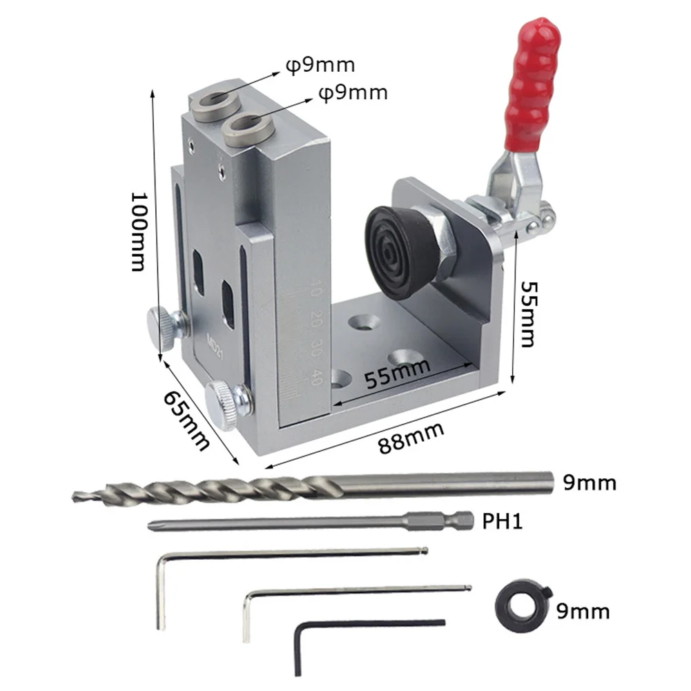 Fast Clamping Pocket Hole Jig Kit System With 9mm Drill Bit Set Carpenter Tool Woodworking Oblique Hole Locator Drill Bits
Fast Clamping Pocket Hole Jig Kit System With 9mm Drill Bit Set Carpenter Tool Woodworking Oblique Hole Locator Drill Bits
