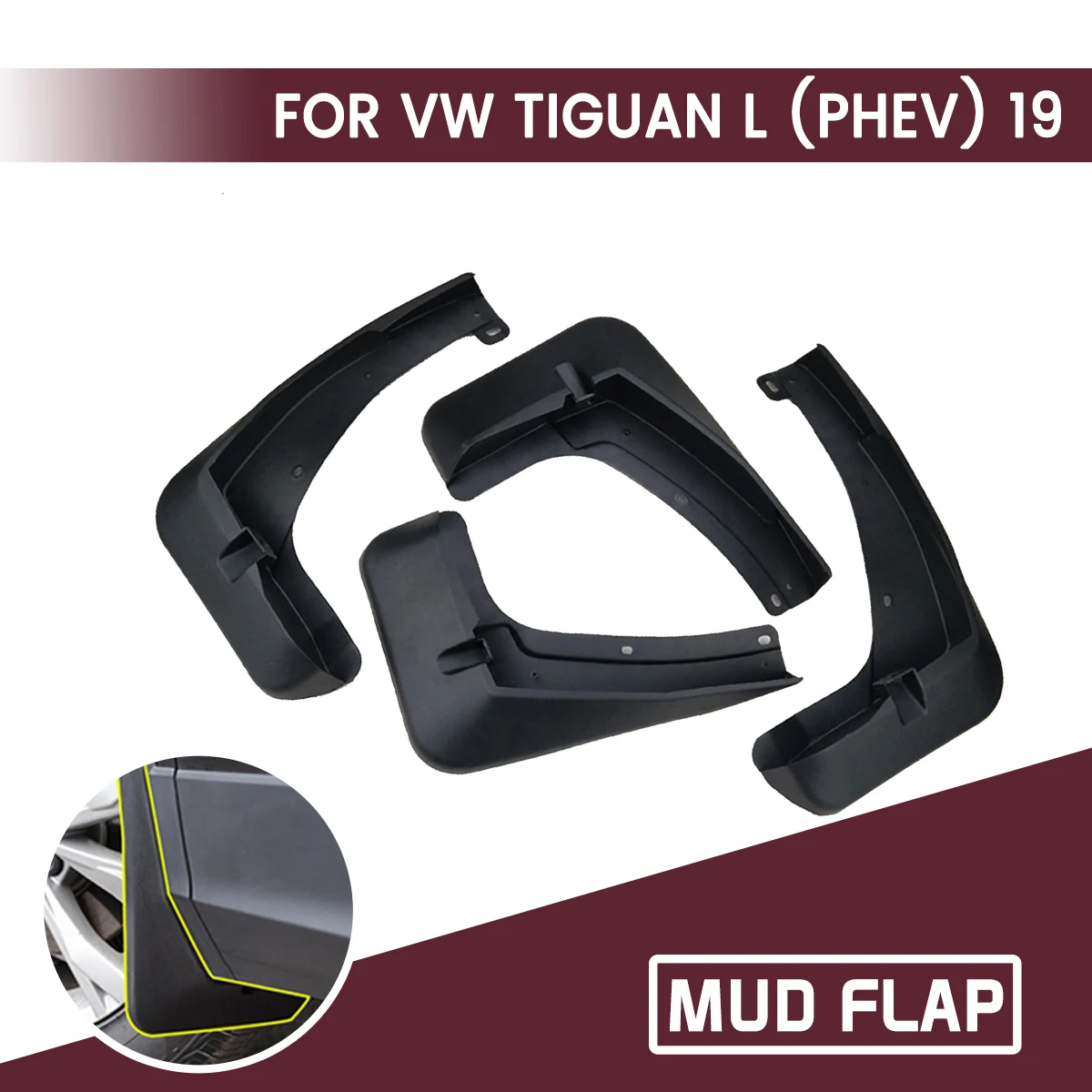 

Car Front Rear Car Mudguards Fender Flares Mud Guard Flap Anti Splash Mudflaps Soft Good Tenacity For VW TIGUAN L (PHEV) 2019