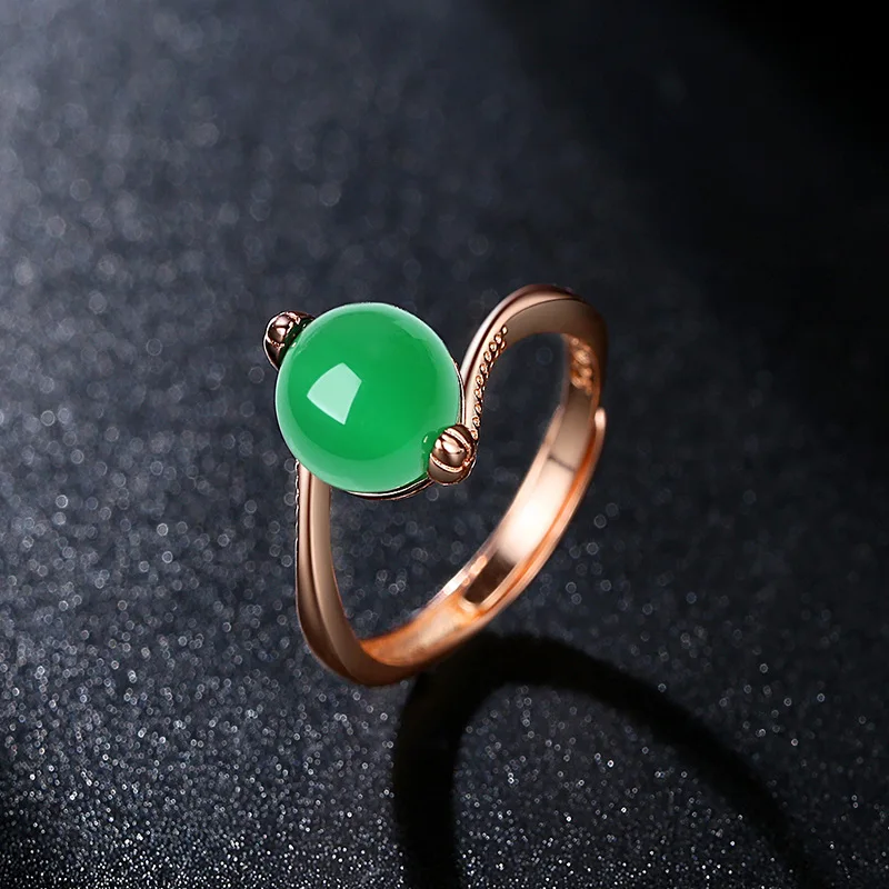 Natural Green Chalcedony Hand Carved Water Drop Jade Ring Fashion Boutique Jewelry Women's Agate Bead Ring Opening Adjustable
Natural Green Chalcedony Hand Carved Water Drop Jade Ring Fashion Boutique Jewelry Women's Agate Bead Ring Opening Adjustable