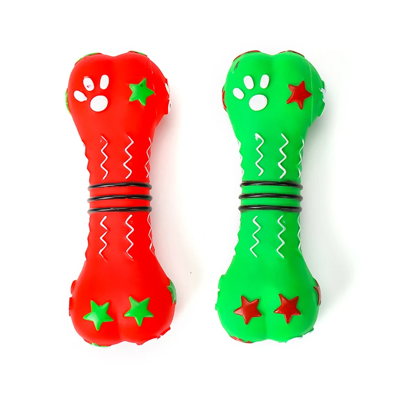 Factory Wholesale Resistant Plastic Chew Molar Dog Toy Red Green Durable Interactive Dog Bone Shape Paw Print Squeaky Toy
Factory Wholesale Resistant Plastic Chew Molar Dog Toy Red Green Durable Interactive Dog Bone Shape Paw Print Squeaky Toy