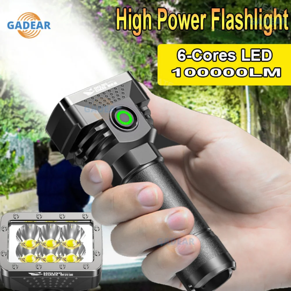 6 LEDS Flashlight Aluminum Alloy Rechargeable Mini Torch High Brightness Power Display Outdoor Lighting for Camping Emergency
6 LEDS Flashlight Aluminum Alloy Rechargeable Mini Torch High Brightness Power Display Outdoor Lighting for Camping Emergency