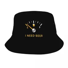 I Need Beer Gauge Bob Hat for Unisex Summer Travel Funny Drink Field Hat Streetwear Packable for Hiking Fishing Cap Headwear