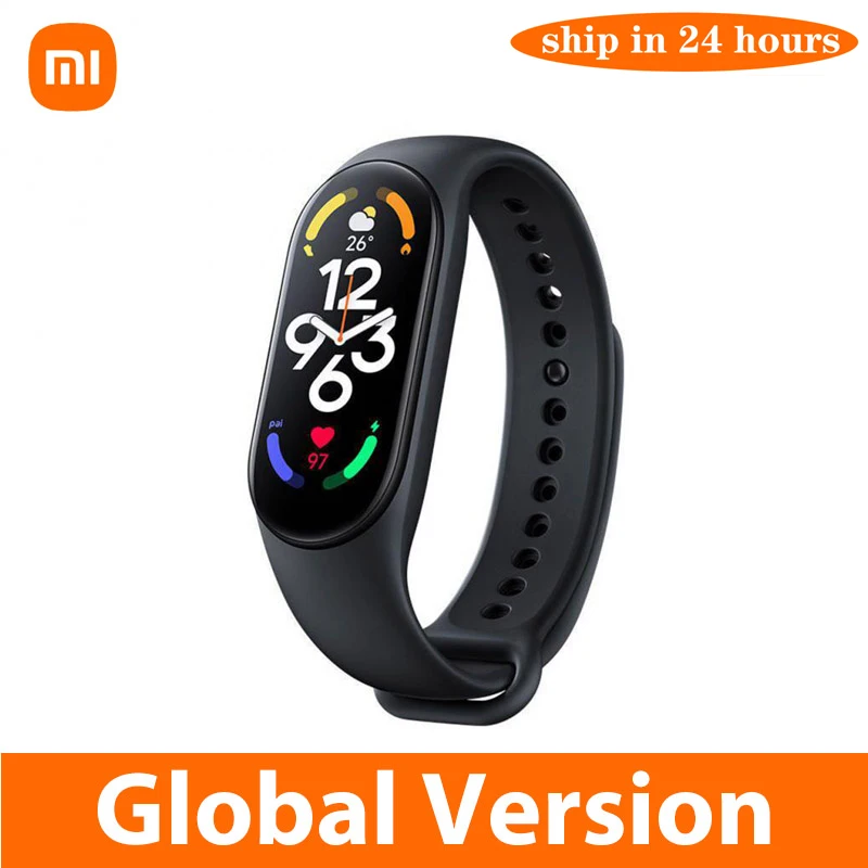 Смарт-браслет Xiaomi Mi Band 7 водонепроницаемый фитнес-трекер с AMOLED экраном 6 цветов