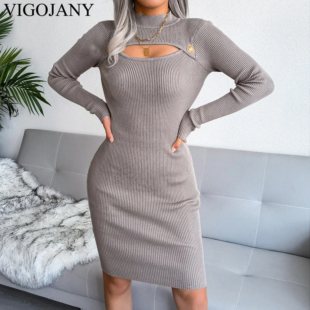 VigoJany Women Solid Half Turtleneck Sweater Dress 2022 Autumn Winter Long Sleeve Mini Knit Dress Ladies Knitted Slim Fit Dress
VigoJany Women Solid Half Turtleneck Sweater Dress 2022 Autumn Winter Long Sleeve Mini Knit Dress Ladies Knitted Slim Fit Dress