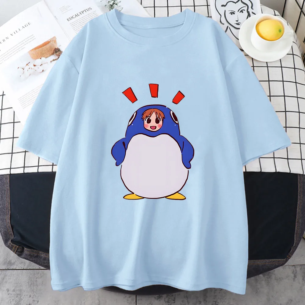 

Azumanga Daioh Chiyo Mihama T-shirts WOMEN Summer Penguin Japanese Anime Tshirts 100% Cotton Kawaii/Cute Short Sleeve Streetwear