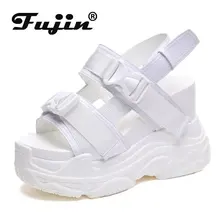 Fujin 12cm High Heeled Sandals Female Slides Shoes Thick Bottom Summer 2021 New Womens Shoes Wedge with Open Toe Platform Shoes