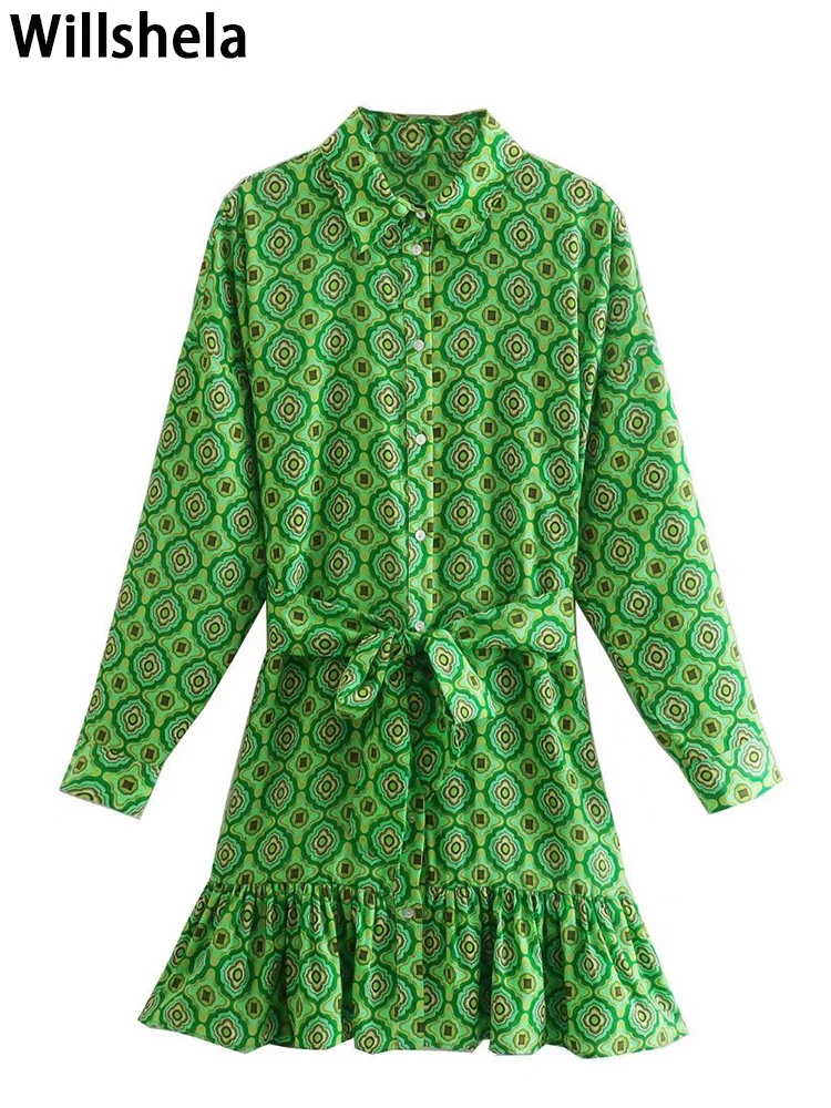 Willshela женское модное однобортное мини-платье с поясом и оборками, винтажное платье с отворотом, женское шикарное платье-рубашка
Willshela женское модное однобортное мини-платье с поясом и оборками, винтажное платье с отворотом, женское шикарное платье-рубашка