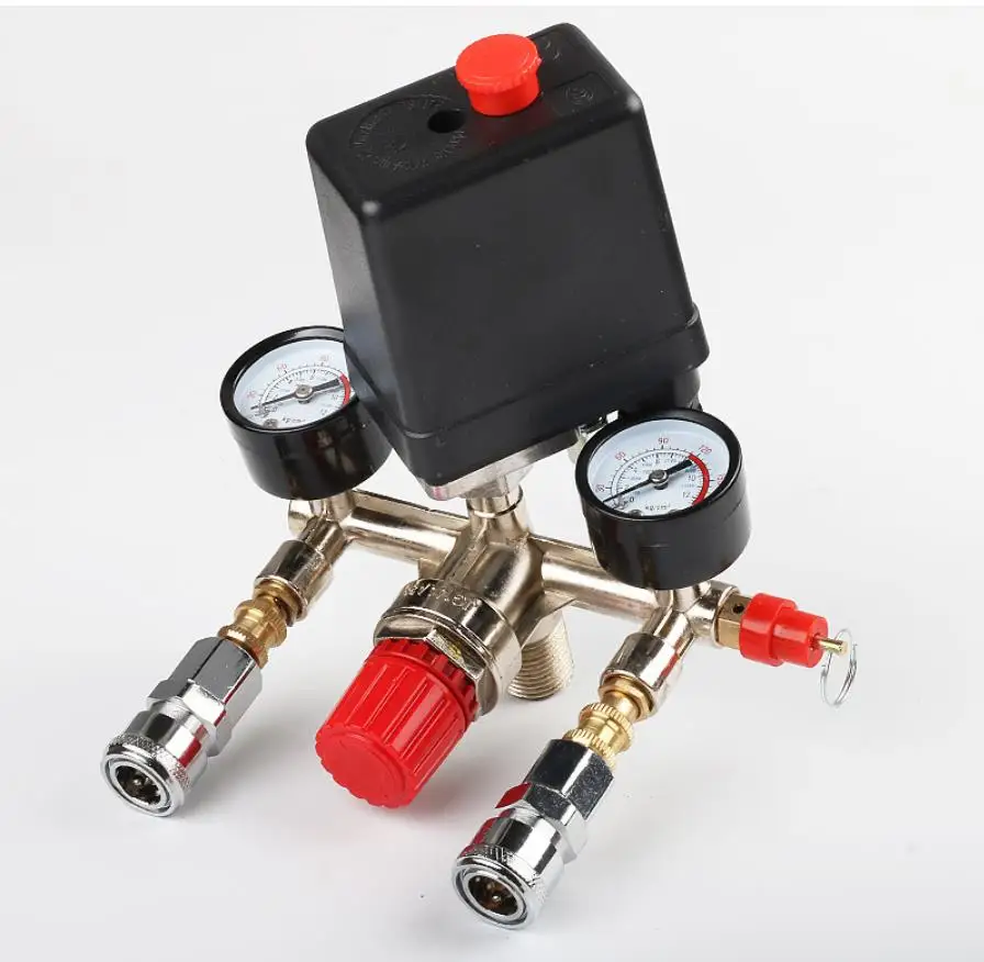 220V Oil Free Mute Air Compressor Accessories Pressure Control Switch Assembly Can Adjust The Exhaust Valve with Gauge
220V Oil Free Mute Air Compressor Accessories Pressure Control Switch Assembly Can Adjust The Exhaust Valve with Gauge