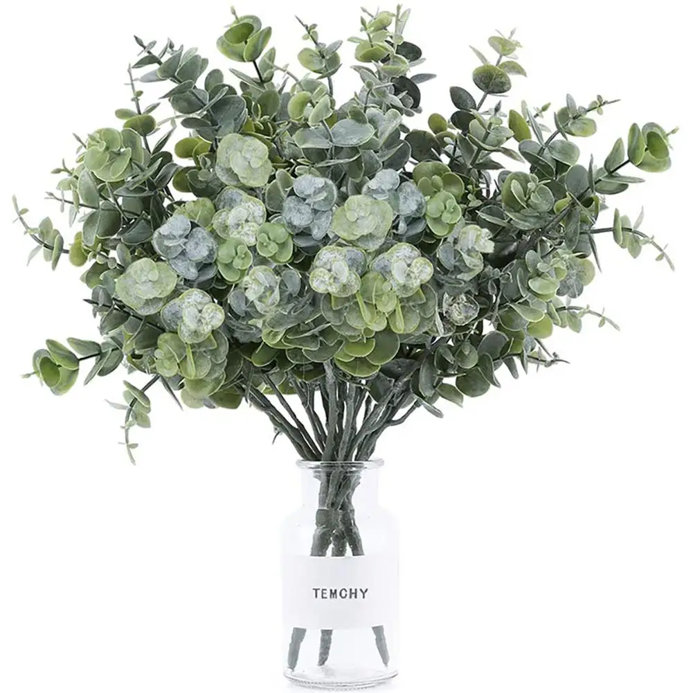 7-bunches Artificial Eucalyptus Branch Fake Green Plants Leaves For Christmas Wedding Decoration 
7-bunches Artificial Eucalyptus Branch Fake Green Plants Leaves For Christmas Wedding Decoration