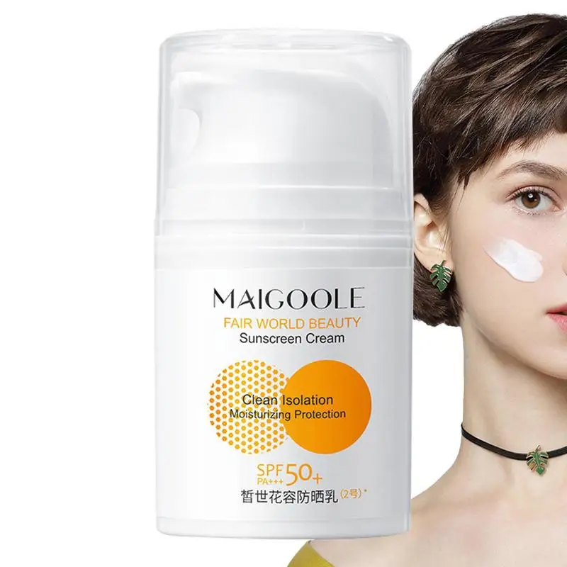 Отбеливающий солнцезащитный крем для лица, омолаживающий, увлажняющий, с SPF 50 
Отбеливающий солнцезащитный крем для лица, омолаживающий, увлажняющий, с SPF 50