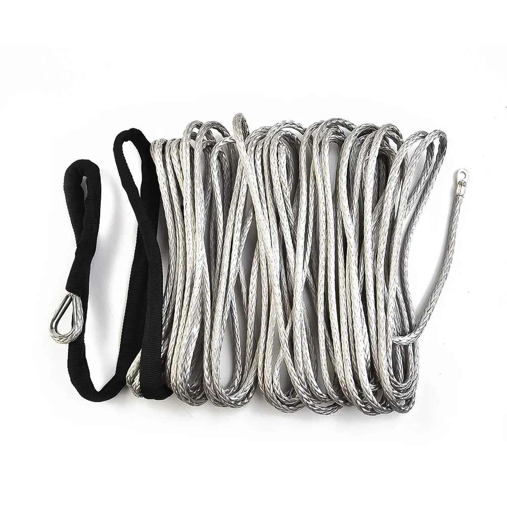 

Light Weight Winch Rope High Strength With Sheath Gray Motorcycles Equipment ATV UTV Off-Road Car Accessories 15m 7700LBs