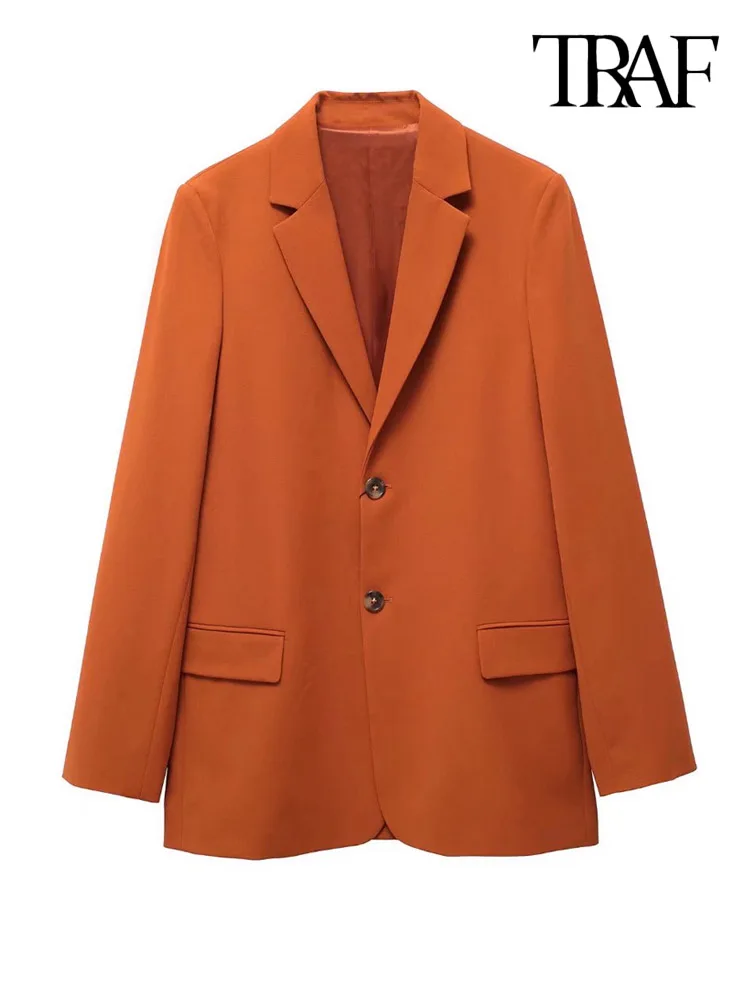 TRAF Women Fashion Front Buttoned Straight Fit Blazer Coat Vintage Long Sleeve Flap Pockets Female Outerwear Chic Veste 
TRAF Women Fashion Front Buttoned Straight Fit Blazer Coat Vintage Long Sleeve Flap Pockets Female Outerwear Chic Veste